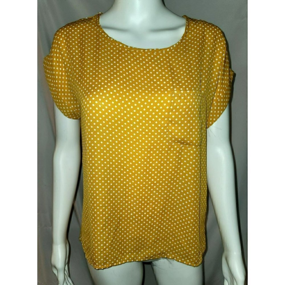 Jon & Anna Contemporary Polka-Dot Shell Top - Size Small